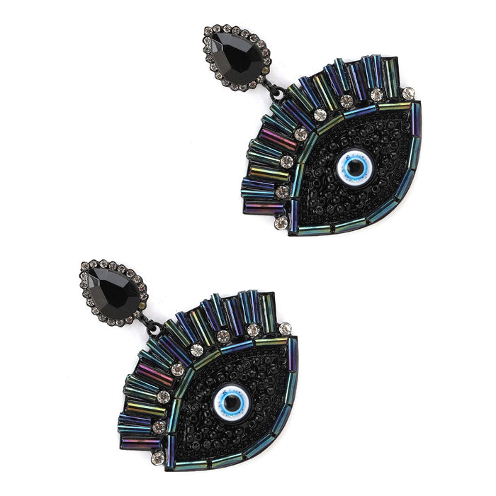 Wholesale Halloween Series Devil Eyes Alloy Diamond Earrings JDC-ES-YueLi013