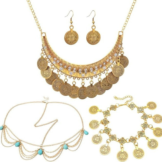 Wholesale Vintage necklaces, coins, collarbone chains, jewelry, film and television accessories