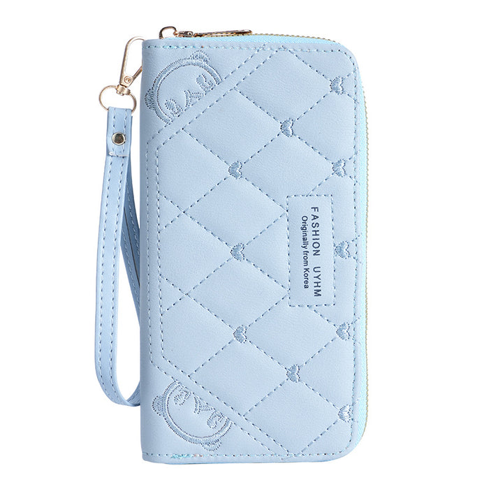 Wholesale Embroidery Long Wallet for Women PU Leather Zip Around Multifunctional Wallet Fashion Accessory Gift