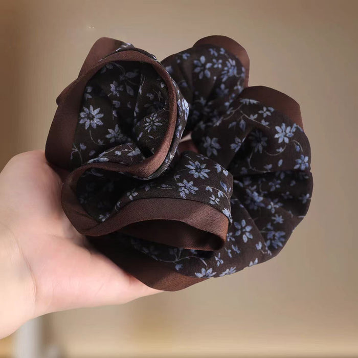 Wholesale Retro floral print hair scrunchie