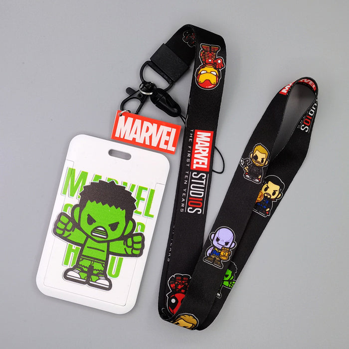 Wholesale Cartoon Superhero Bus Pass Holder With Neck Lanyard ABS Material Trendy Fashion Accessory