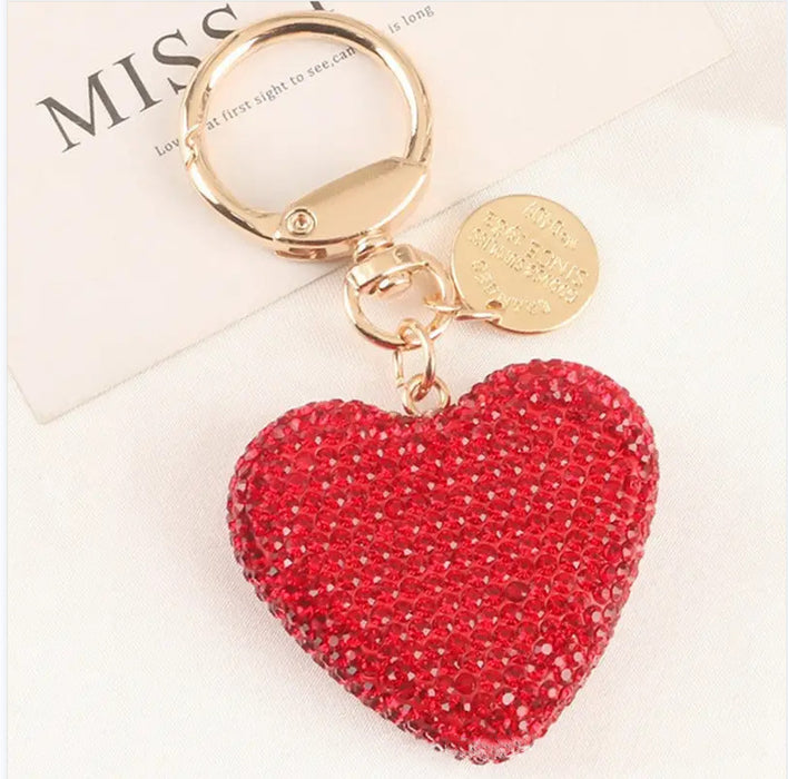 Wholesale Love Car Keychain Creative Diamond Love Earphone Case Bag Pendant Text Metal Tag Bag Accessories
