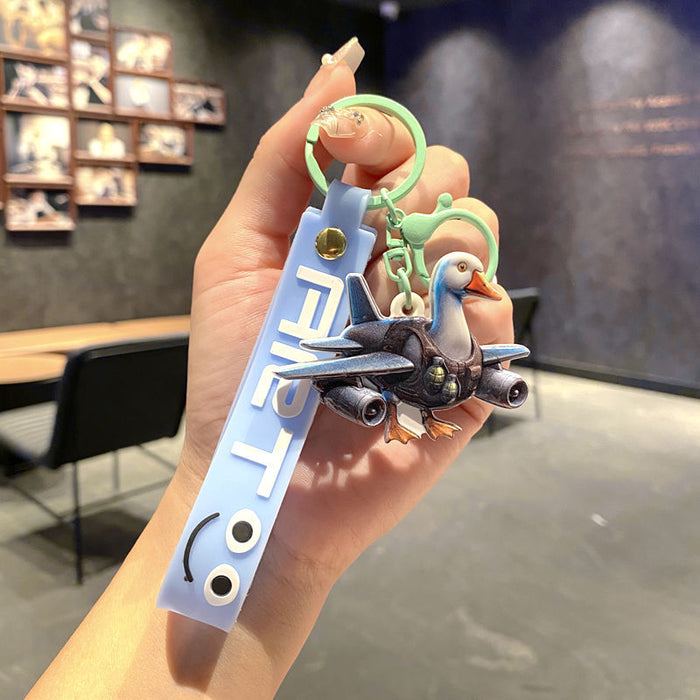 Wholesale Cartoon Shark Bag Charm Keychain Metal Car Key Accessory MOQ≥2