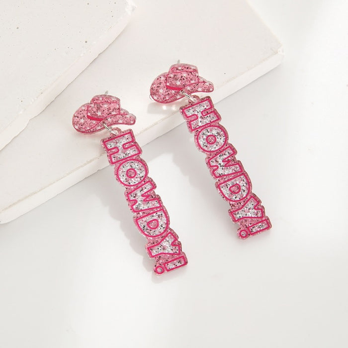 Wholesale Valentine' s Day Peach Heart Earrings Simple LOVE Letter Acrylic Sheet Printed Love Earrings