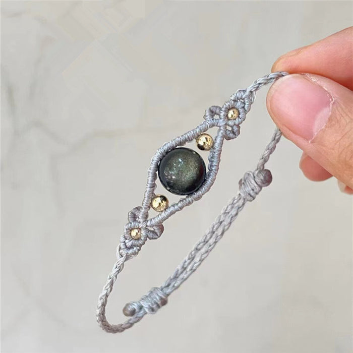 Wholesale Natural Crystal Angel Eye Adjustable Bracelet Vintage Chinese Style Handmade Jewelry Accessory
