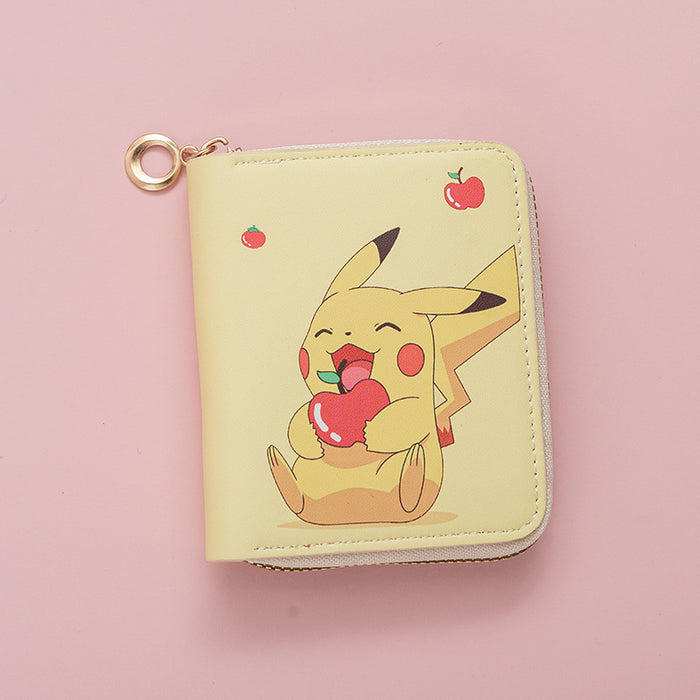 Wholesale Cute cartoon print short zippered wallet