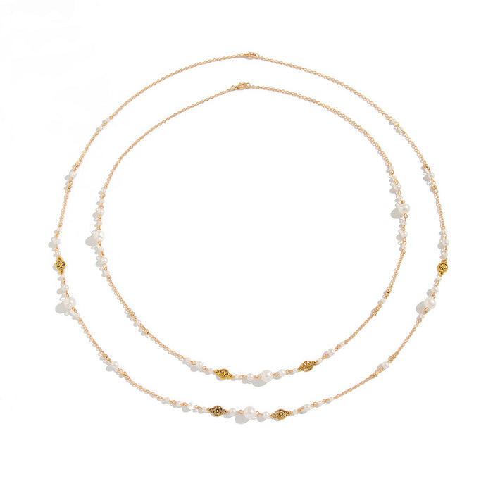 Wholesale Necklace Long Elegant Imitation Pearl Chain Tassel Pendant