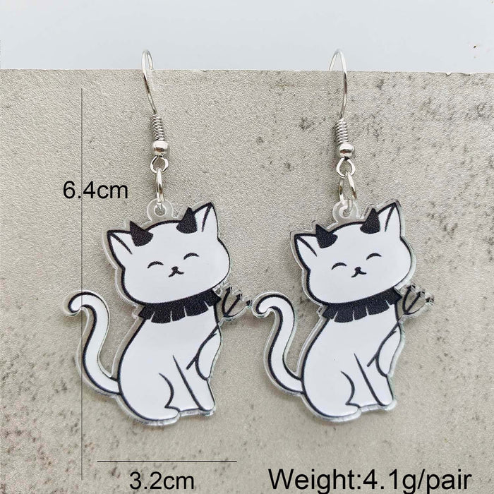 Wholesale  Earrings Cartoon Cat Horror Pumpkin Ghost Acrylic Earrings  Gift