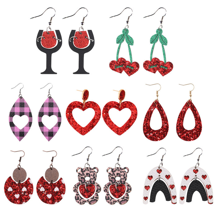 Wholesale Valentine' s Day earrings Bohemian style wine glass earrings