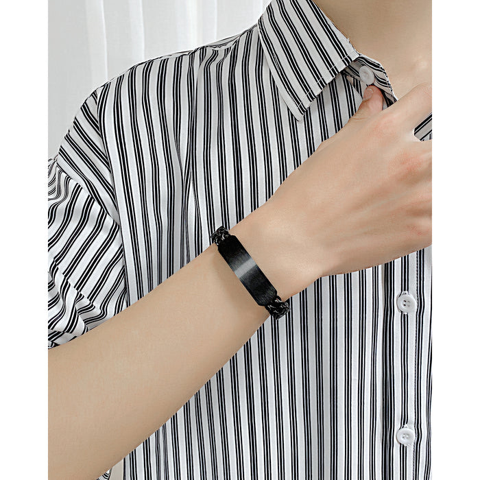 Wholesale Personalized fashion trend titanium steel bracelet street double-layer adjustable stainless steel magnetic buckle bracelet