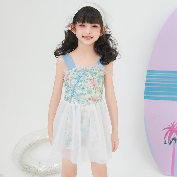 Wholesale Children's swimsuit one-piece skirt style polyester new swimsuit soaking in hot springs