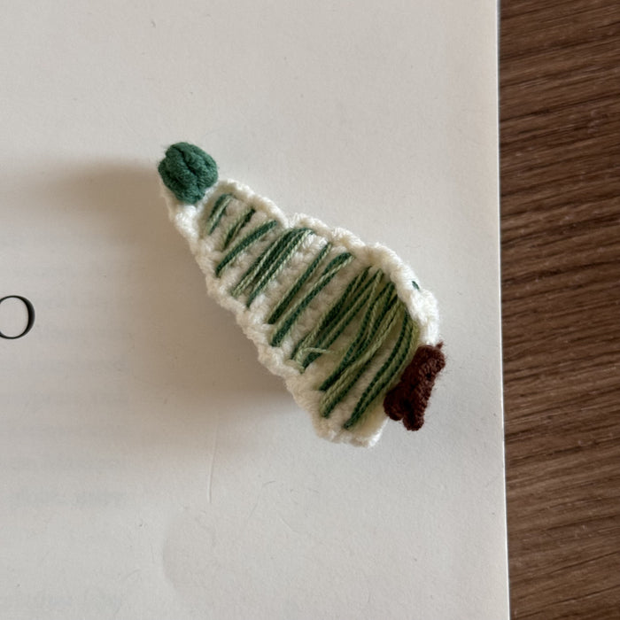 Wholesale Handmade Christmas Tree Dot Wool Hair Clips For Kids Holiday Everyday Styling Hair Accessory