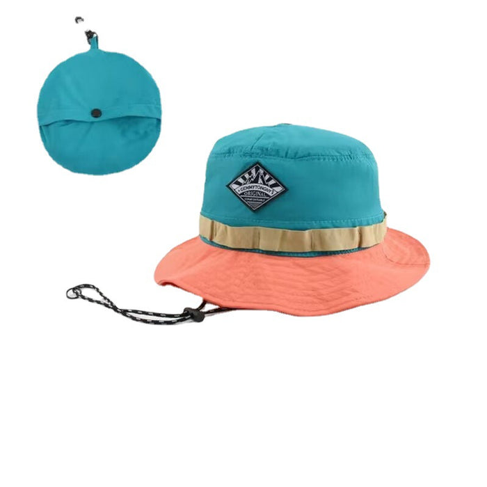 Wholesale New Outdoor Sports Color blocked Bag Fisherman's Hat Foldable Quick drying Sunscreen Mountaineering Basin Hat