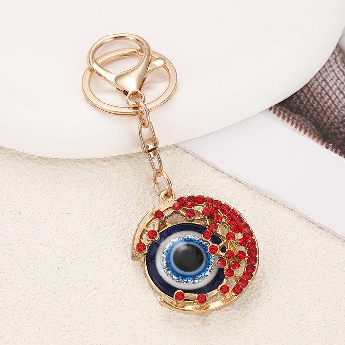 Wholesale Chic Evil Eye Rhinestone Keychain Pendant Zinc Alloy Bag Charm MOQ≥2