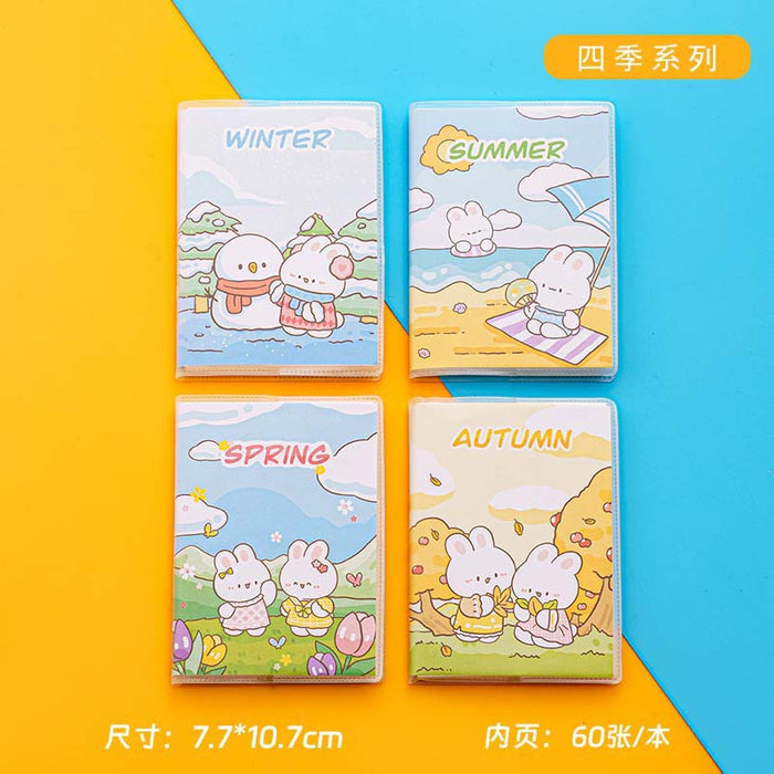 Wholesale 4pcs/set Cute Cartoon Notebooks 4-Pack 60-Page PP Cover Ideal for Office School