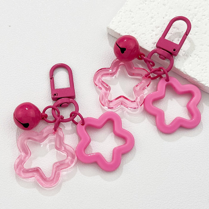 Wholesale Cute Star and Bell Design Plastic Resin Keychain Pendant MOQ≥5