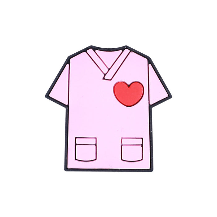 Wholesale 20pcs Cartoon nurse clothing accessories silicone beads creative badge telescopic buckle beaded stethoscope silicone beads