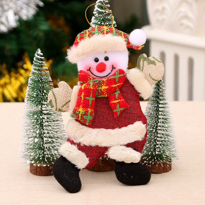Wholesale Christmas Pin Cloth Fabric Small Pendant Doll Christmas Tree Pendant Christmas Decoration Supplies