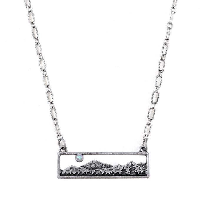 Wholesale 2pcs retro square turquoise bohemian style necklace