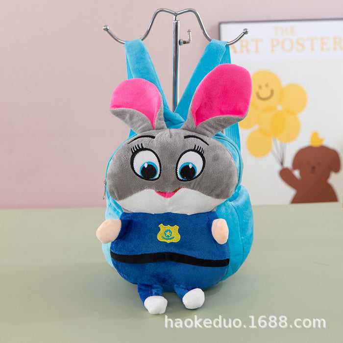 Wholesale Plush small backpack kindergarten school bag cartoon cute girl boy plush backpack
