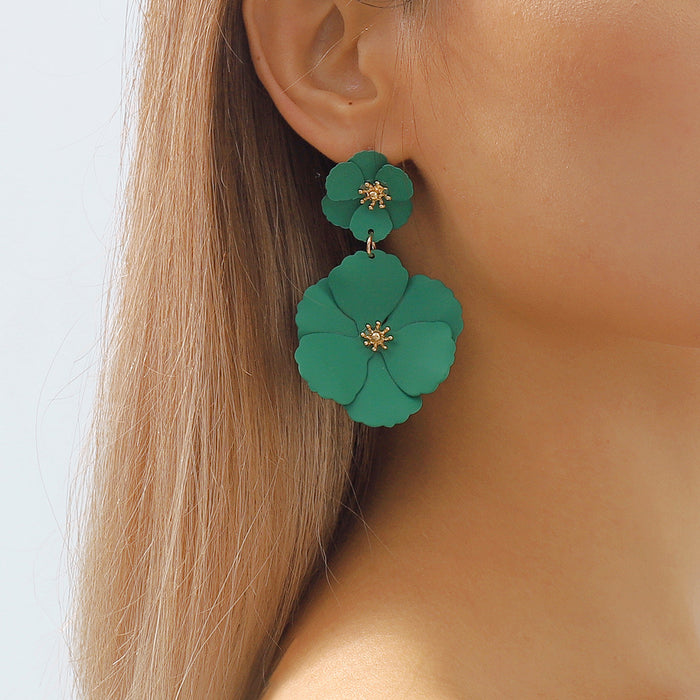 Wholesale Flower Ear Alloy Earrings JDC-ES-QianDi027