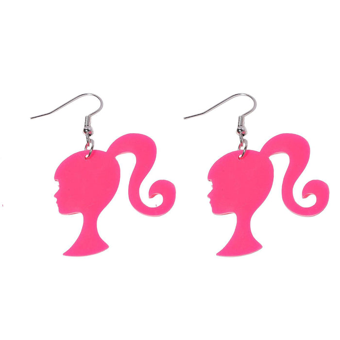 Wholesale Acrylic Rose Pink High Heels Earrings JDC-ES-Xunt001