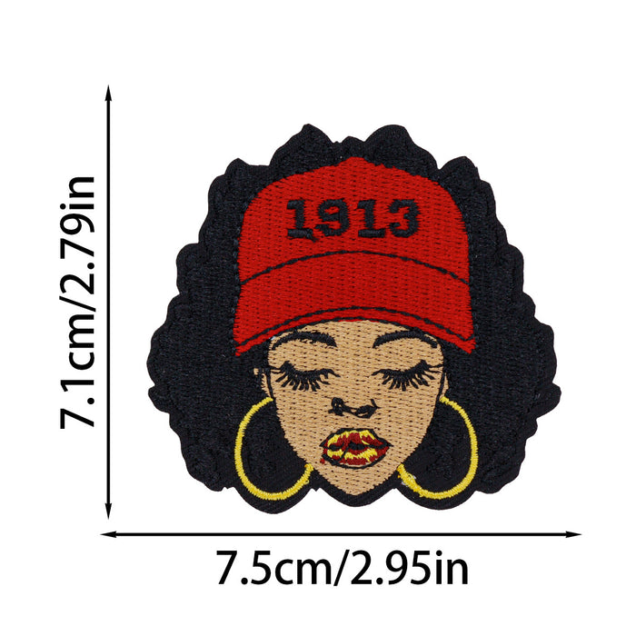 Wholesale Black Girl Embroidered Cloth DIY Patches