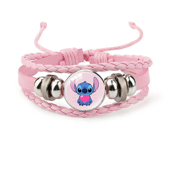 Wholesale Cute Cartoon Multi-Layer Braided Leather Beaded Bracelet