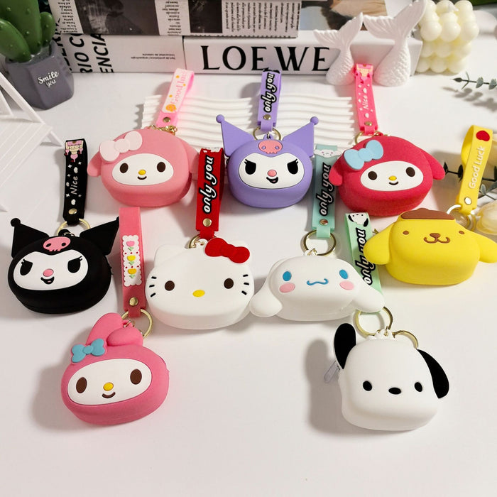 Wholesale Silicone Coin Purse Keychain Storage Bag Cute Headphone Bag Pendant Children's Blind Box Gift