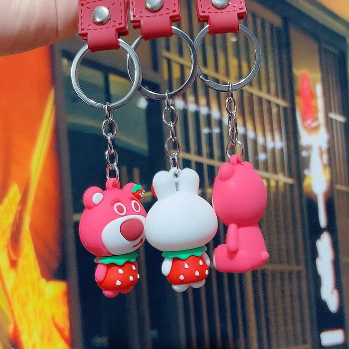 Wholesale Cartoon  bear keychain cute key chain doll claw  silicone key pendant car bag ornaments