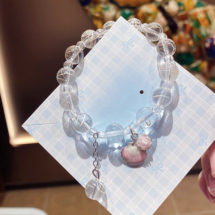 Wholesale Colorful Shell Flower Glass Beaded Bracelet - Kids Fashion Jewelry Accessory MOQ≥3