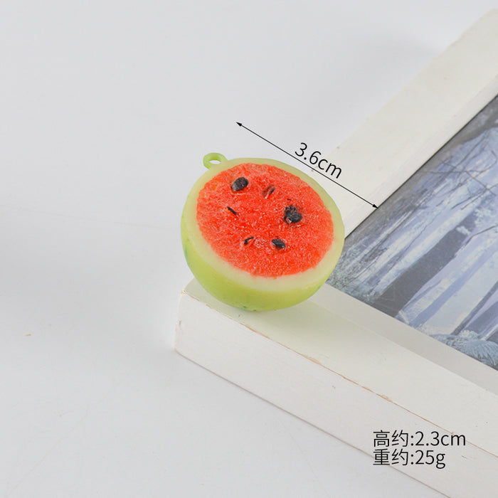 Wholesale PVC Fruit Keychain Bag Charm Simulated Dragon Fruit Decorative Accessory Trendy Gift