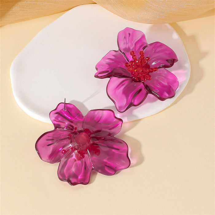 Wholesale Acrylic Flower Earrings for Women Chic Fashion Accessory MOQ≥2