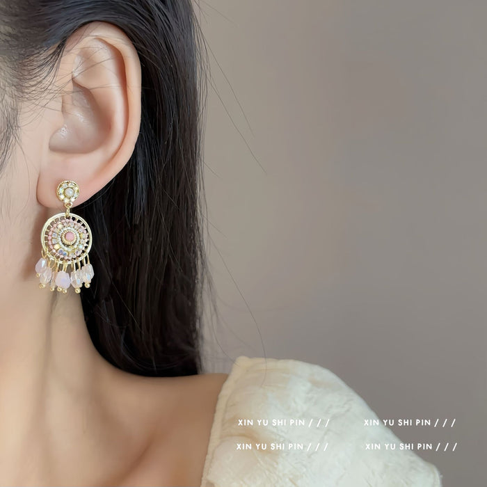 Wholesale High end retro dream catcher earrings, light luxury, niche, unique earring accessories