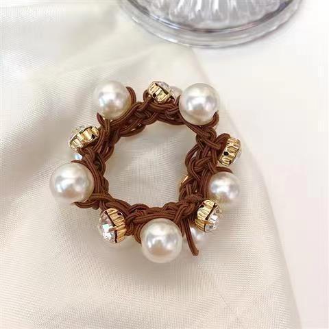 Wholesale Simple Pearl Rhinestone Hair Scrunchies JDC-HS-Zhenr002