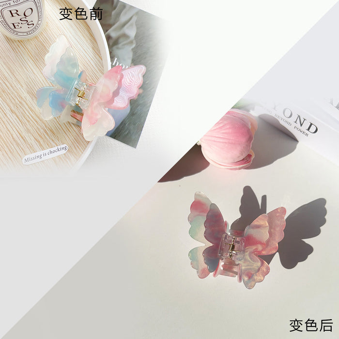 Wholesale Trendy Double-Layer Butterfly Hair Clip Acrylic Hair Accessory