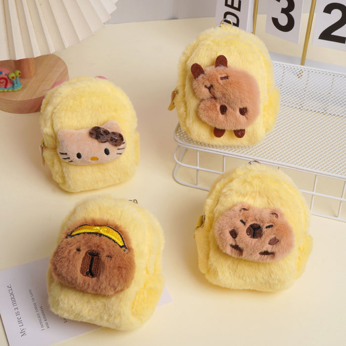Wholesale Cartoon Plush Coin Purse Student Key Holder Wallet