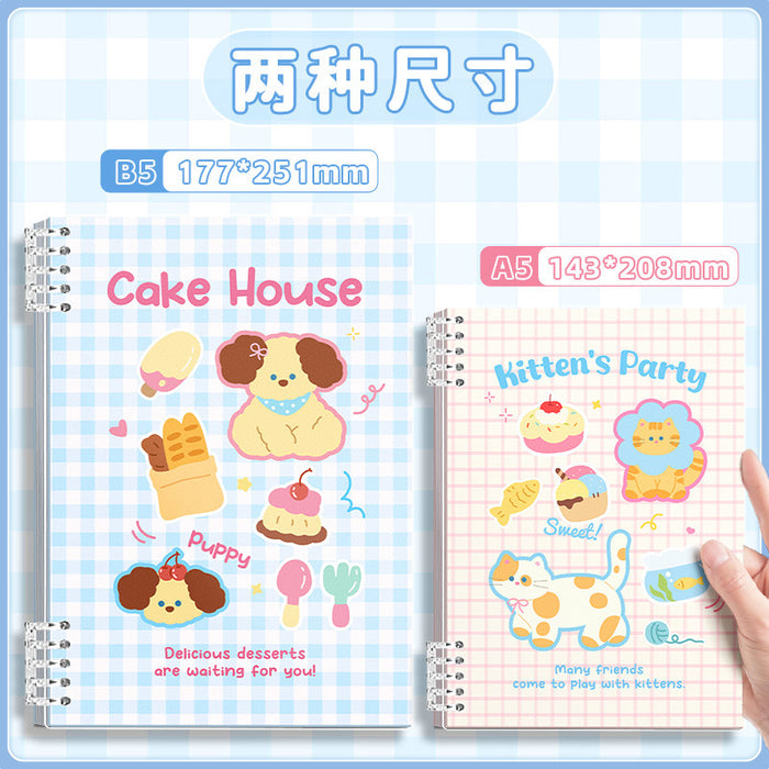 Wholesale Chic Animal Loose-Leaf Notebook with Horizontal Lines Cute Cat Design