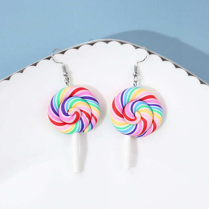 Wholesale Cartoon Clay Lollipop Earrings JDC-ES-niqing034