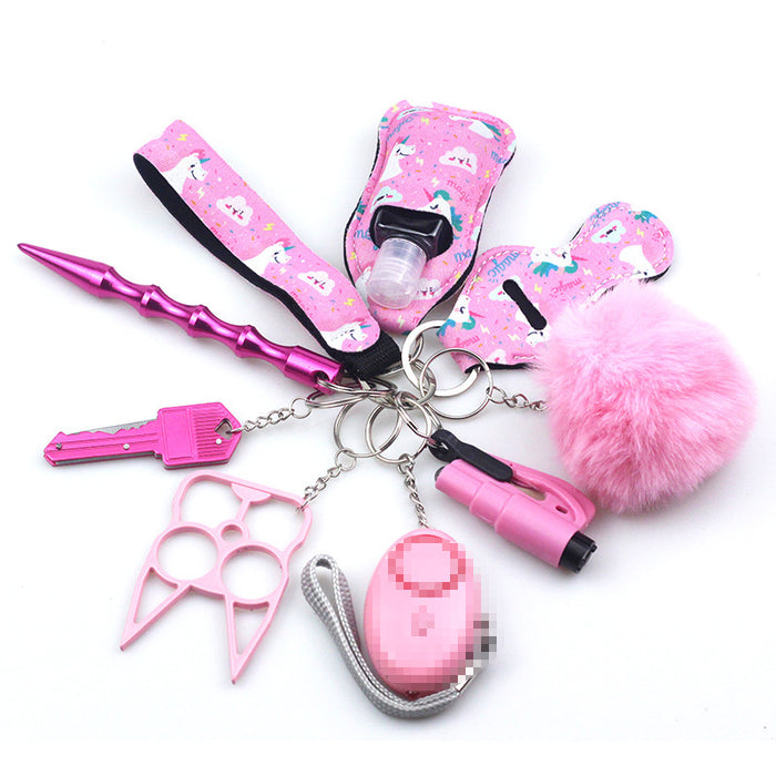 Wholesale Hand Sanitizer Bag Zinc Alloy Wrist Multi-function Keychain 10-piece Set JDC-KC-TouMS015