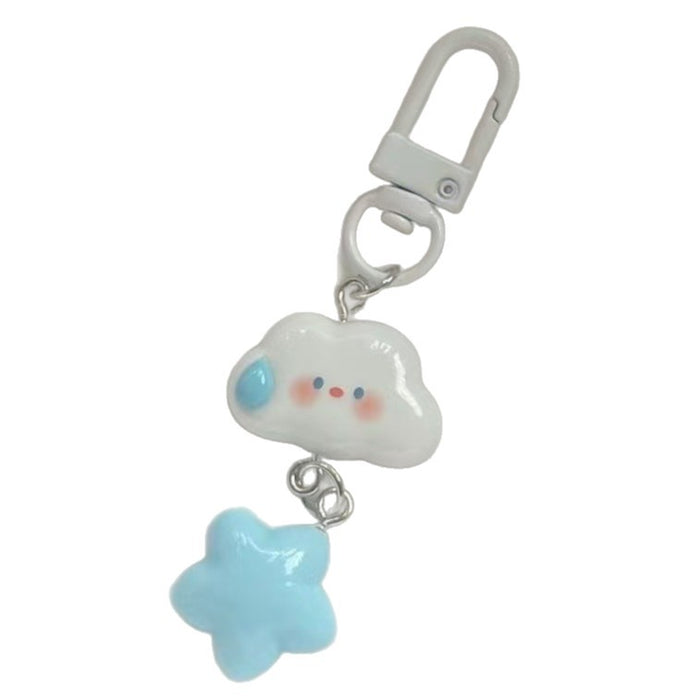 Wholesale Resin Cartoon Star And Cloud Speechless Keychain For Students And Couples