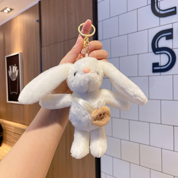 Wholesale rabbit plush pendant grab machine Doll  cartoon keychain plush toy