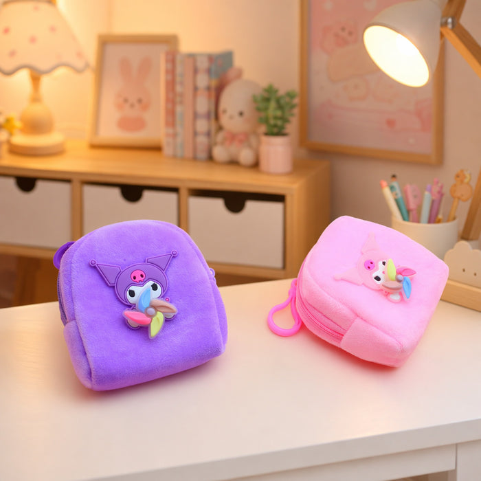 Wholesale Pink Plush Cartoon Coin Purse Cute Windmill Design