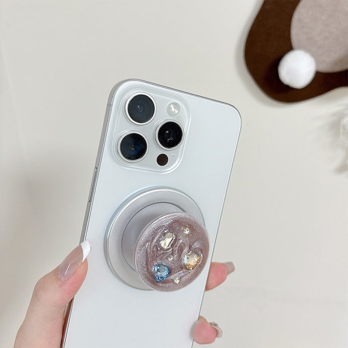 Wholesale Rhinestone Gemstone Phone Holder with Magnetic Suction Ring