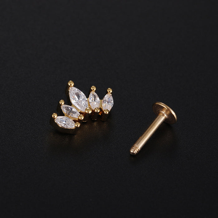 Wholesale Stainless Steel Zircon Love Moon Star Ear Nail