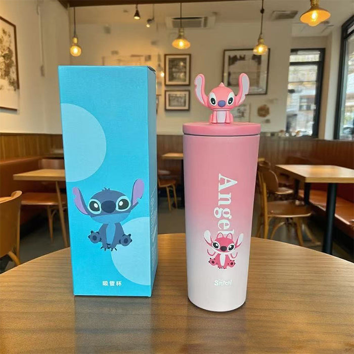 Wholesale Cartoon Large-Capacity Simple Thermos Cup Coffee Cup Portable Car Straw Cup