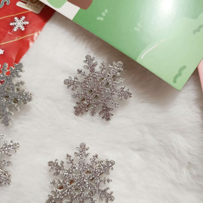 Wholesale Sparkling Snowflake Duckbill Clip For Women Christmas Winter Handmade Hair Accessory Gift
