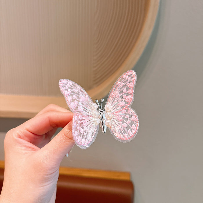 Wholesale Children's butterfly hair clip headband cute side clip hair accessory