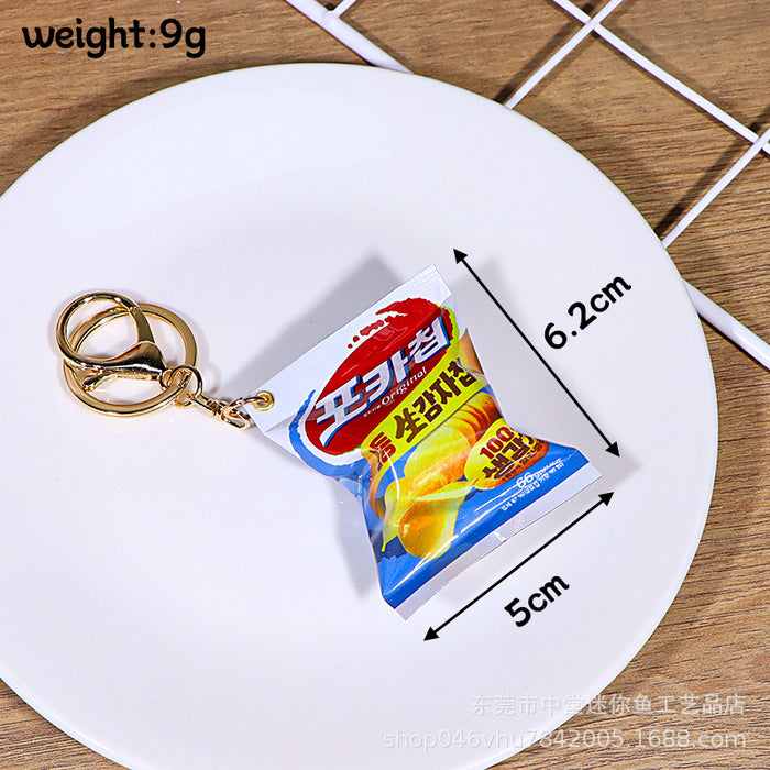 Wholesale New snack bag pendant with simulated miniature rubber candy key pendant