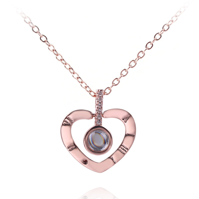 Wholesale One Hundred Languages I Love You Projection Couple Choker Necklace